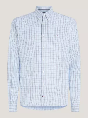 Camisa xadrez de corte regular com elastano