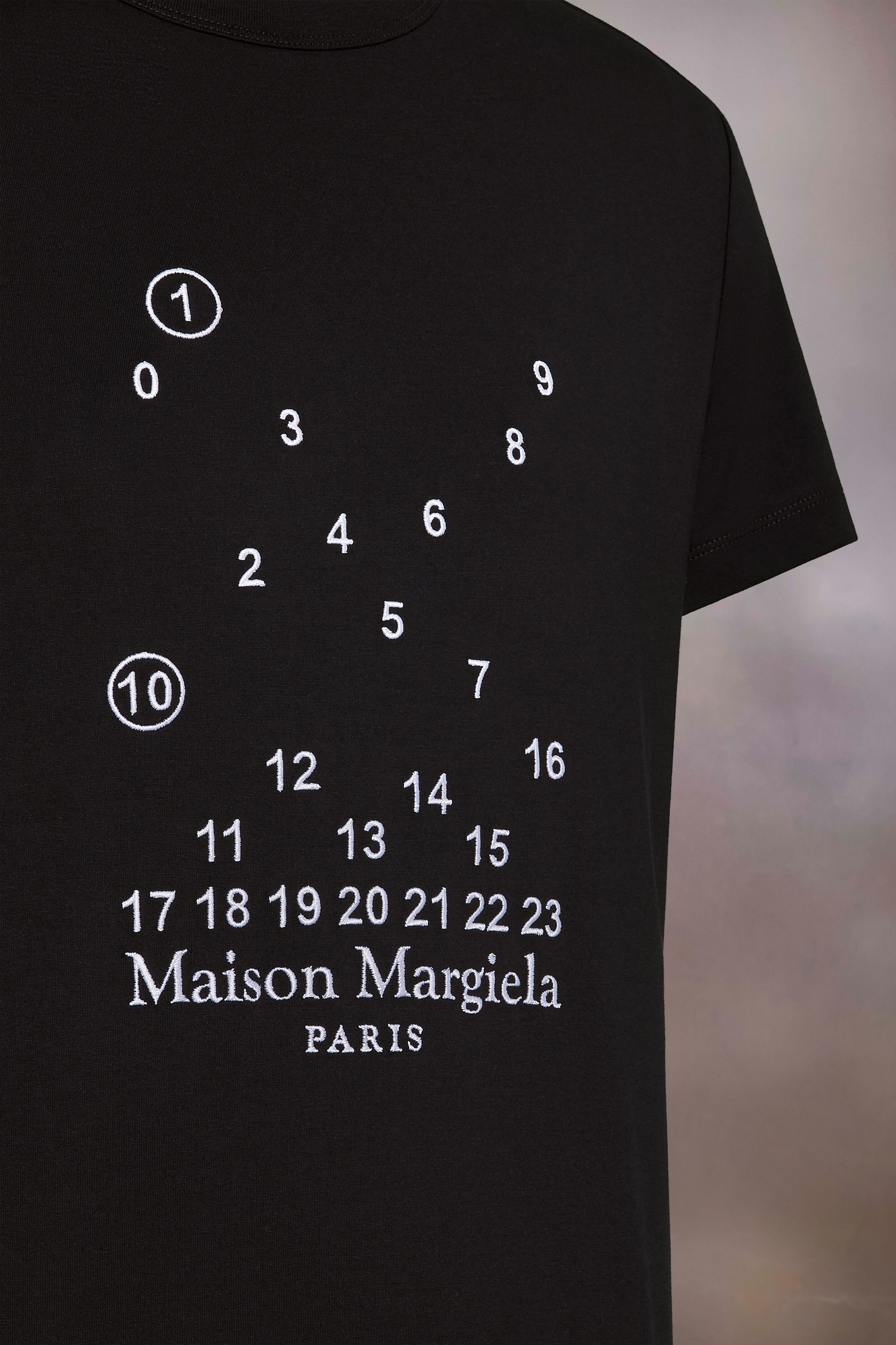 T-Shirt En Coton Mako Avec Numeric Logo Noir