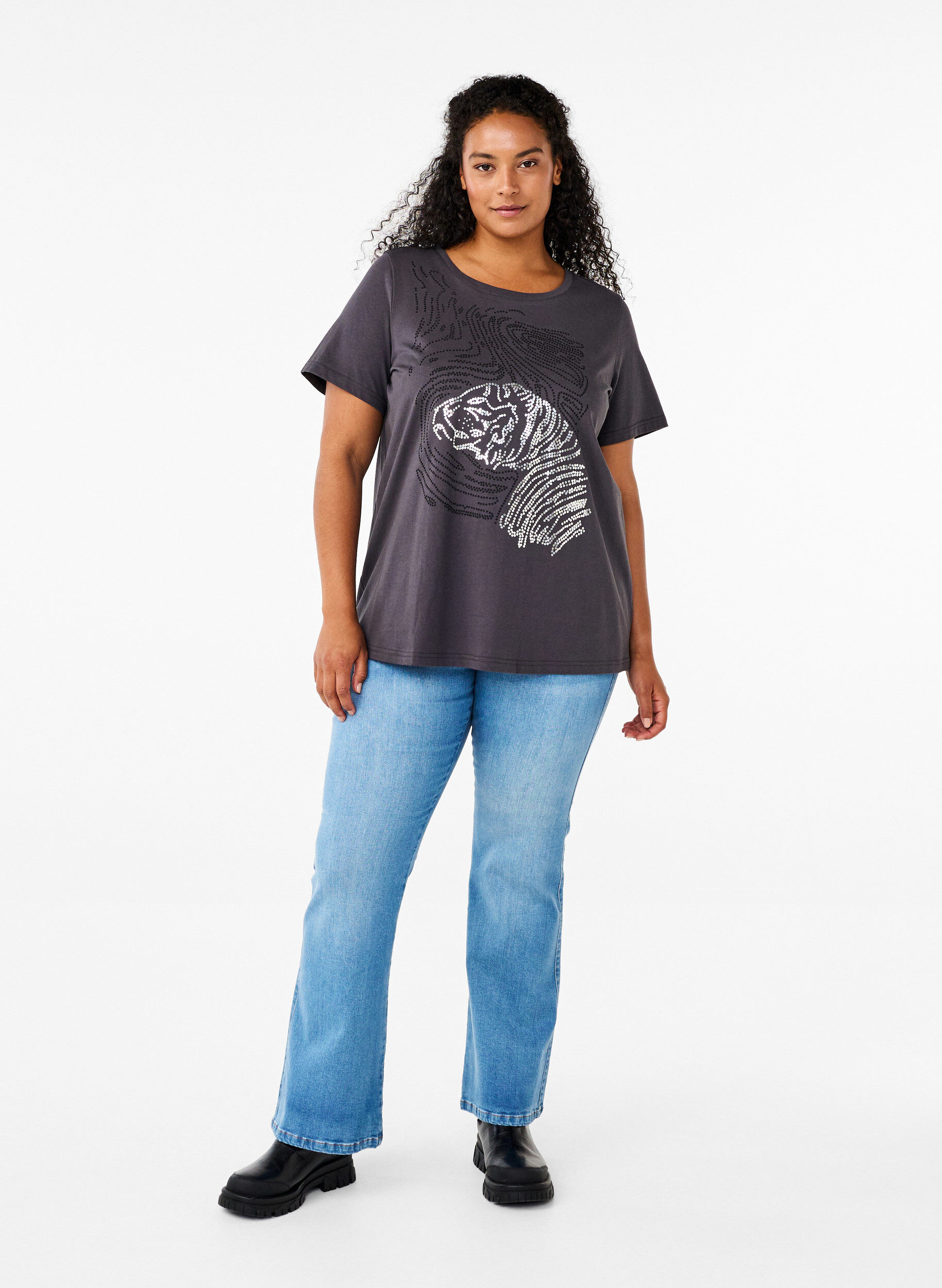 Bomulds t-shirt med print