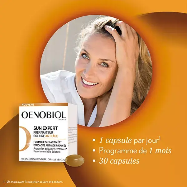 Oenobiol Sun Expert Anti-Idade - Preparação Solar - 30 cápsulas
