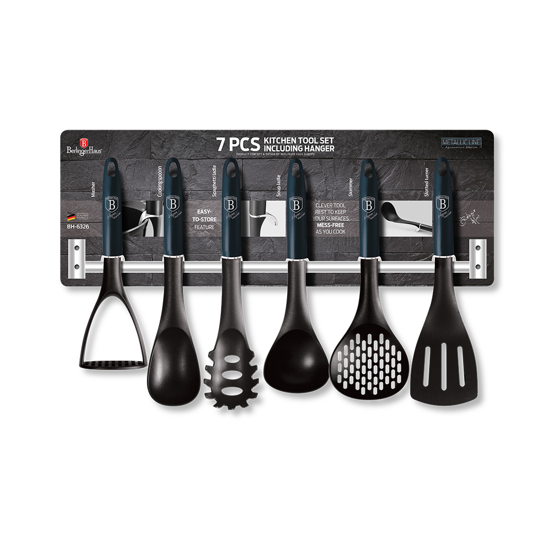 Berlinger Haus 7-teiliges Kochbesteck-Set Metallic Line Aquamarine Edition