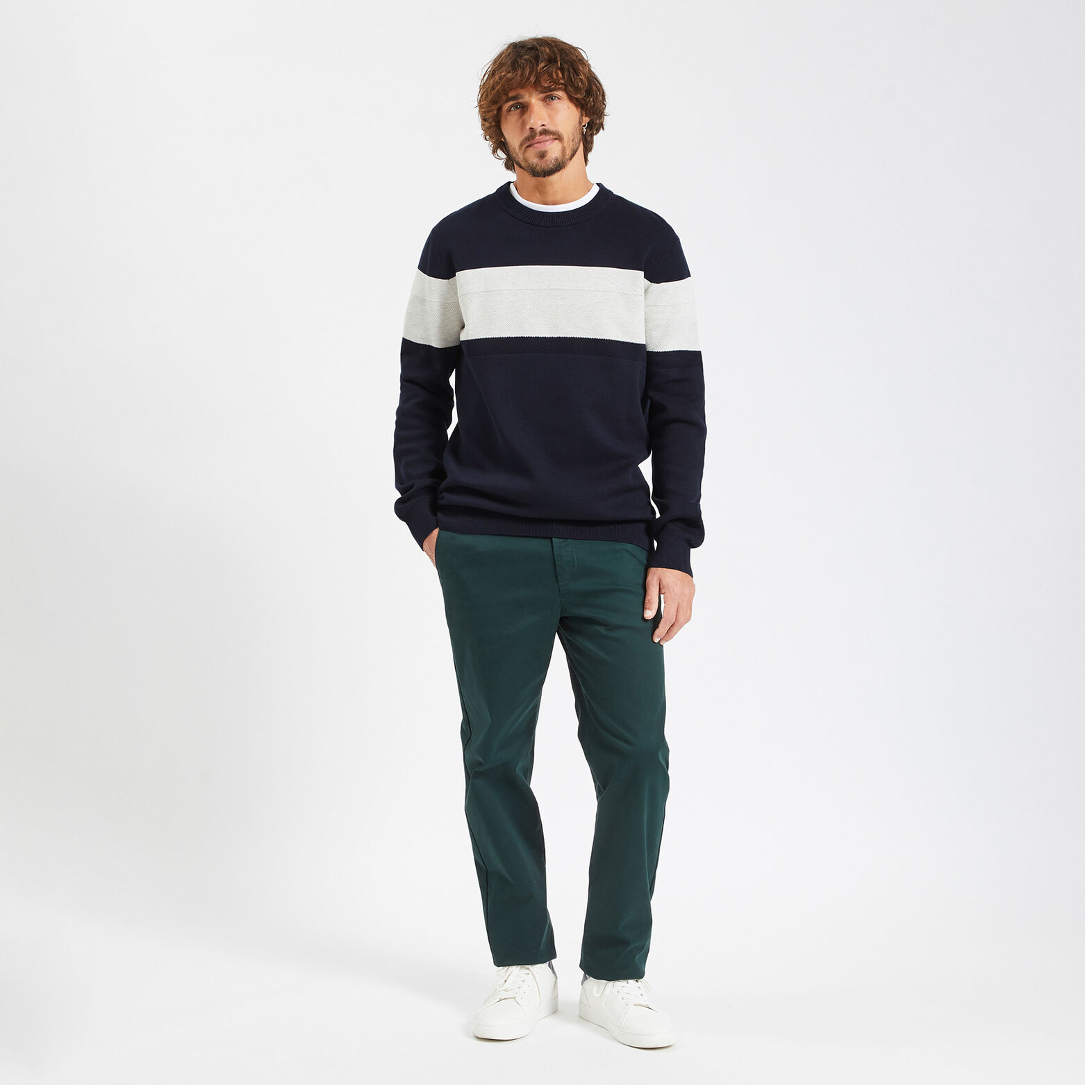 Pull colorblock 'le parfait by JULES' Bleu moyen