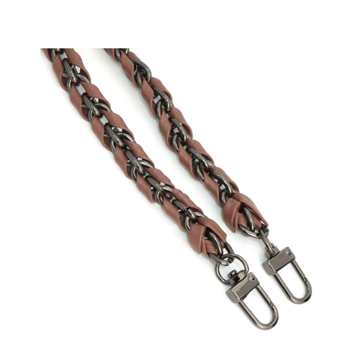 (120cm) Universal Necklace Handykette Leder / Metall mit Karabiner Verschluss - Braun / Schwarz
