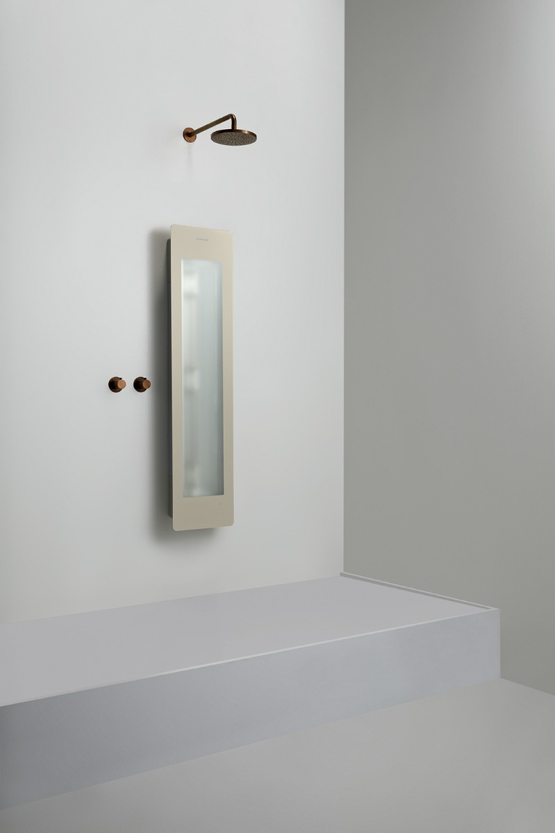 Sunshower Round One Medium Sand White infraroodlamp 33x140x10cm opbouw