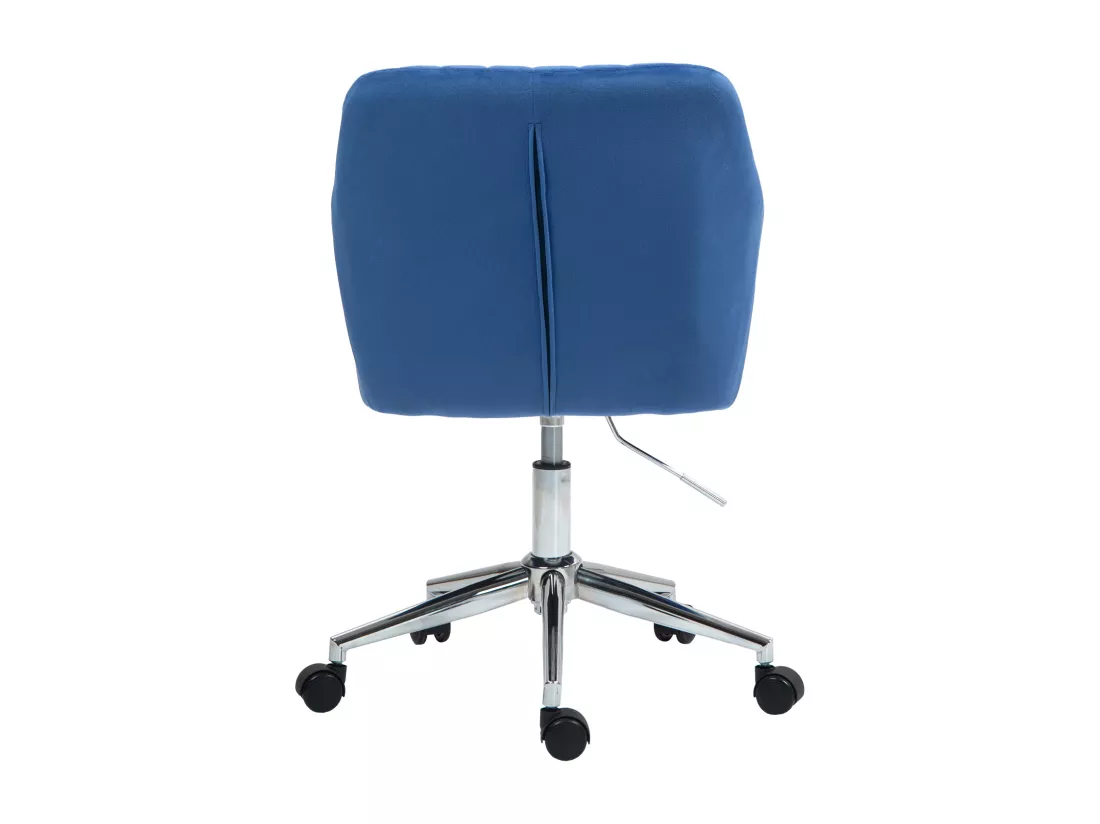 Chaise de bureau SVITA OLIVER, réglable en hauteur, revêtement en velours bleu