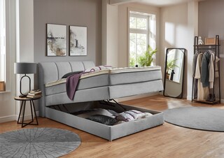 CASAVANTI Boxspringbett MILANO 140 x 200 cm grau
