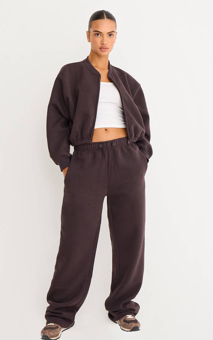 Dark Chocolate Joggers Oversize À Ourlets À Cordon De Serrage