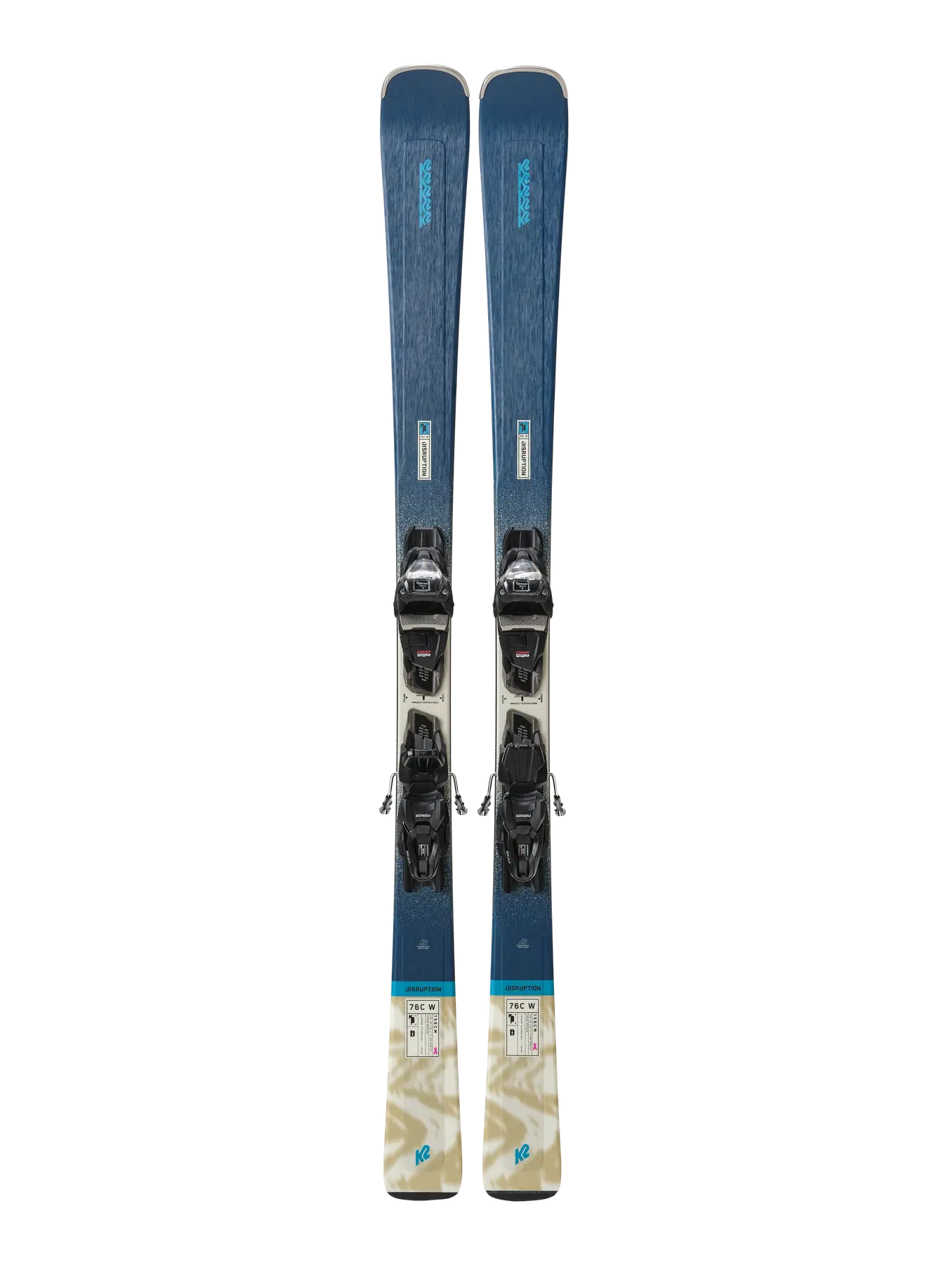 K2 Disruption 76 C Womens Ski + 10 Compact QC All Mountain Ski - Carvingski Alpinski