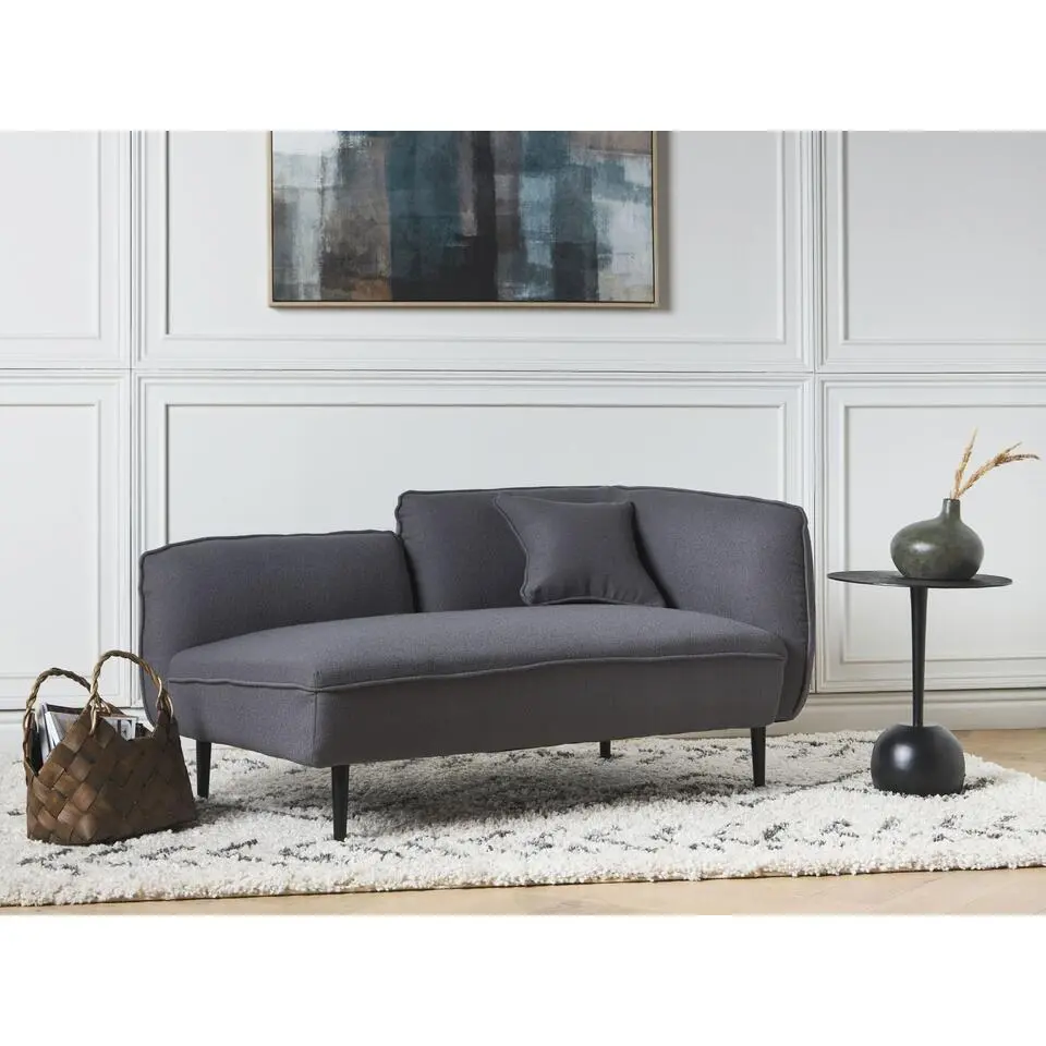 CHEVANNES - Chaise longue - Donkergrijs - Bouclé