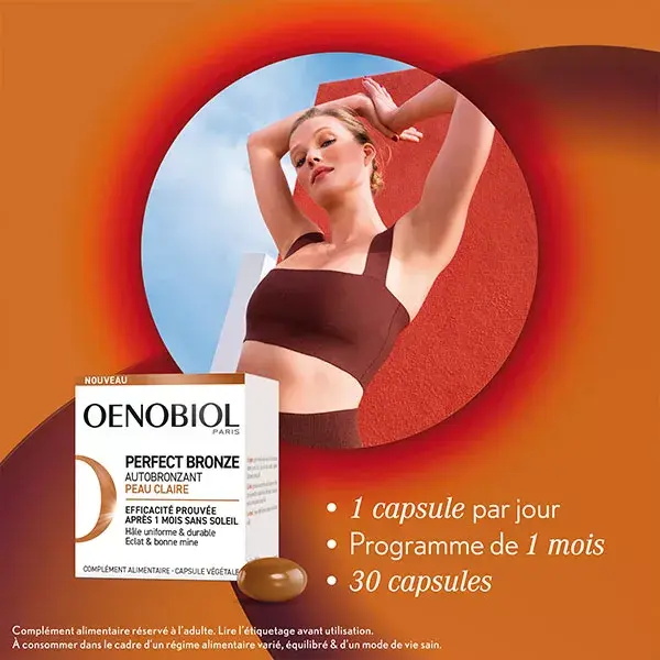 Oenobiol Perfect Bronze Autobronzeador para Pele Clara 30 cápsulas