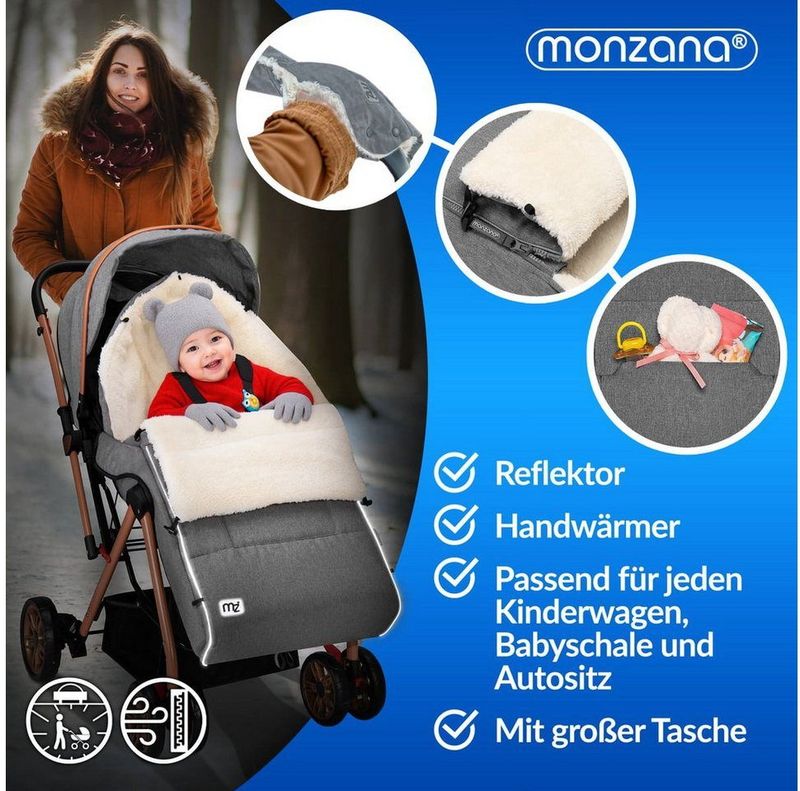 Monzana Baby Voetenzak – Ritssluiting Wasbaar 90x60cm - Marineblauw
