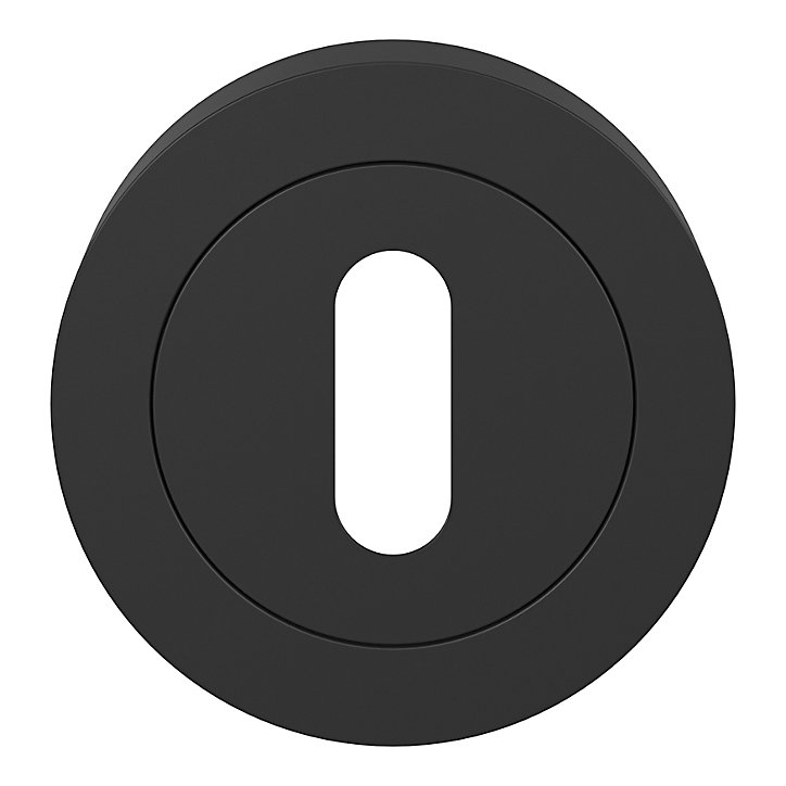 Rosace de fonction rond à visser à serrure GoodHome Duod mat noir Ø50mm