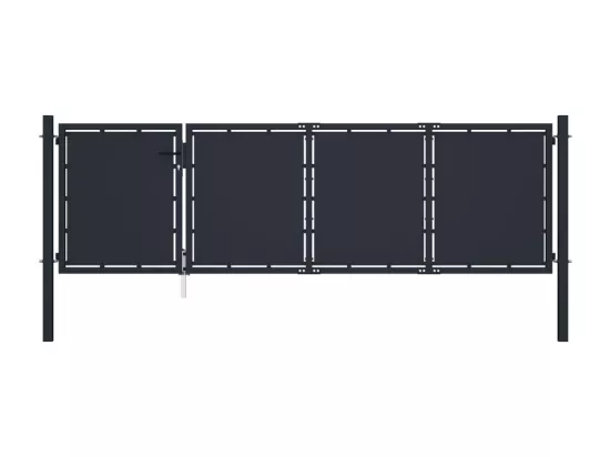 Portail de jardin Acier 350 x 75 cm Anthracite