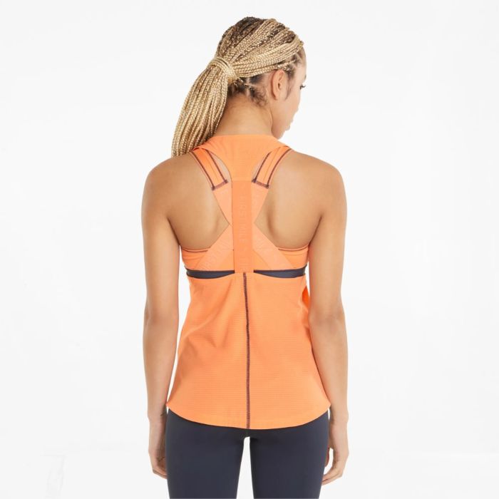 Puma Dame Singletter Run First Mile Tank Orange