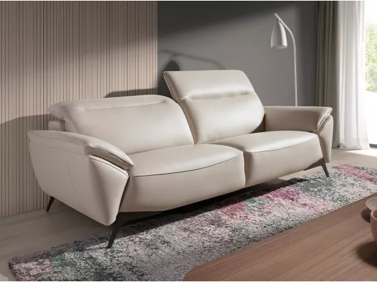 Canapé 3 places en cuir gris taupe 6132 ANGEL CERDA