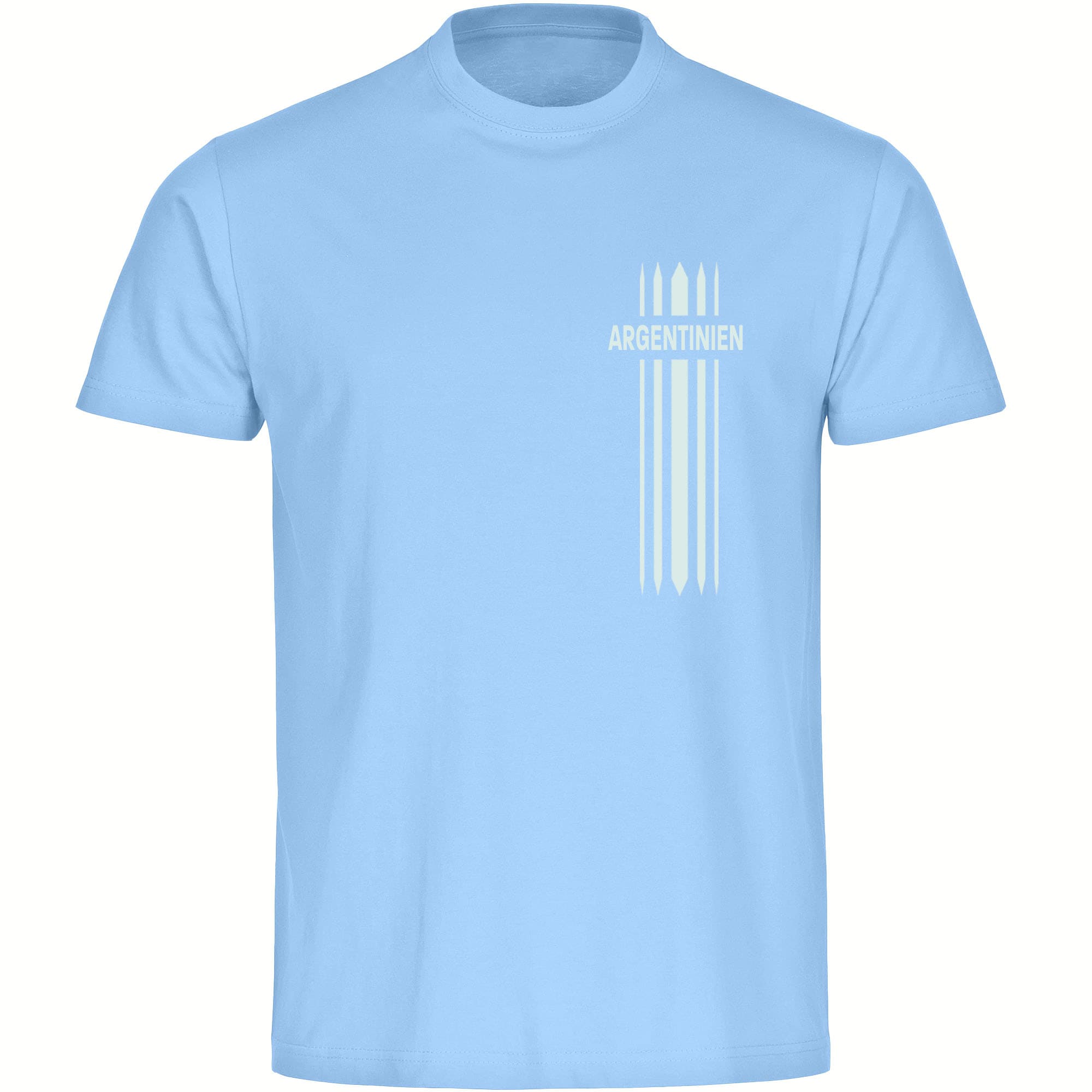 multifanshop® Herren T-Shirt - Argentinien - Streifen - Druck weiß