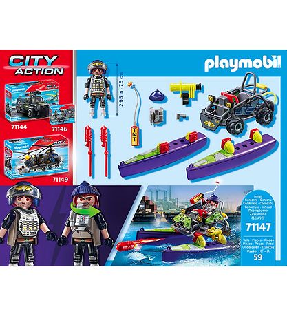 Playmobil City Action - SWAT Multi Terrain Quad - 71147 - 59 Tei