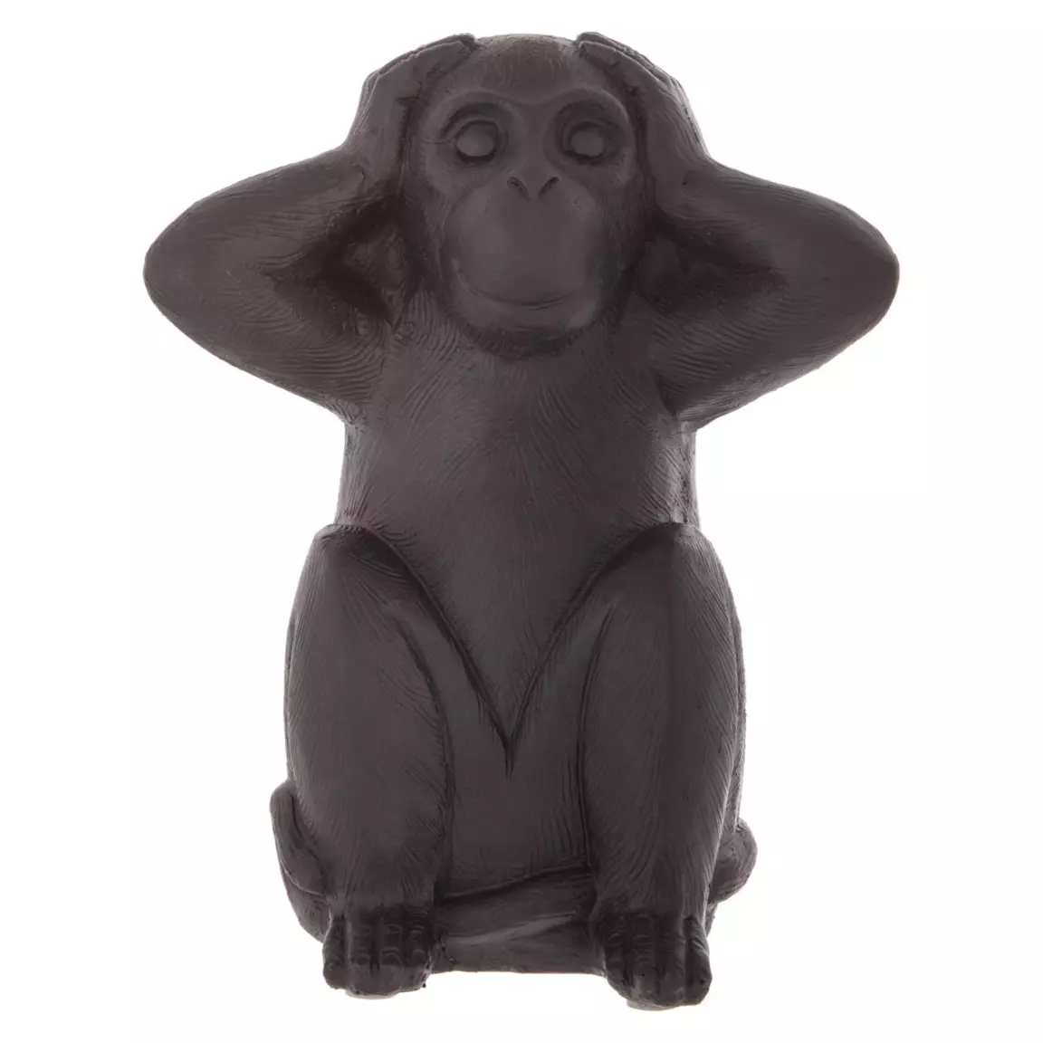 Lot de 3 singes déco (H24 cm) Sagesse Noir
