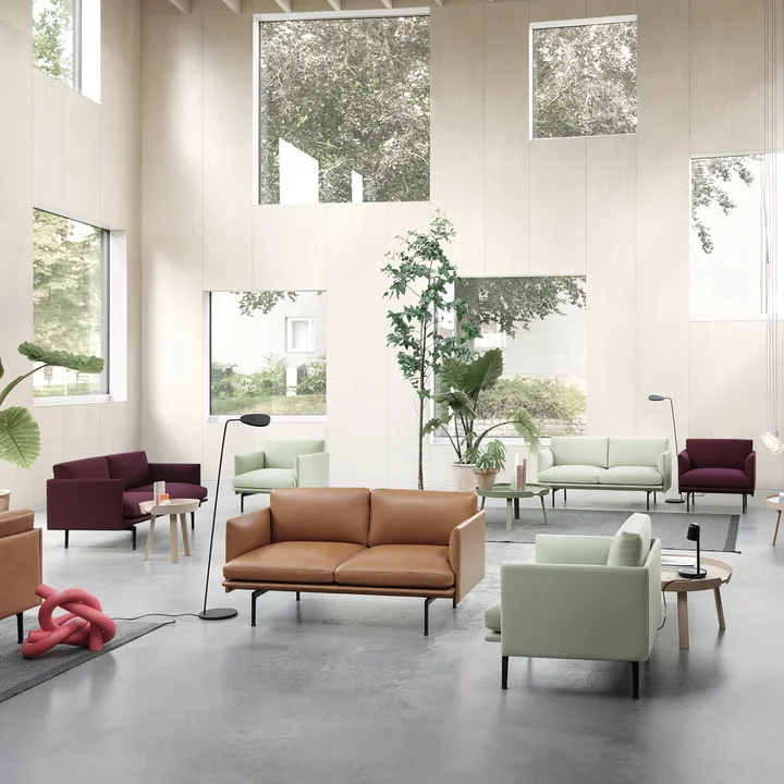 Muuto - Outline Studio Sessel, schwarz / grau (fiord 151)