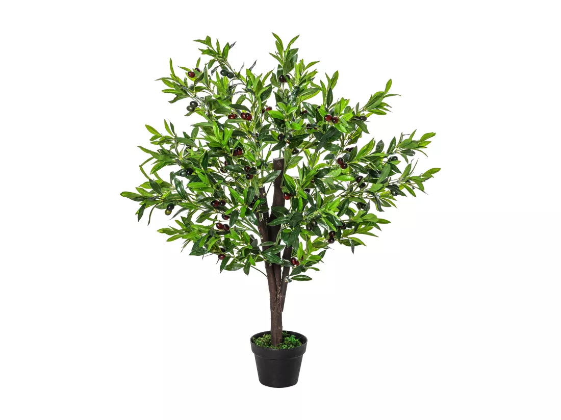 Outsunny Arbre artificiel olivier plante artificiel hauteur 1,2 m tronc branches lichen feuilles grand réalisme pot inclus