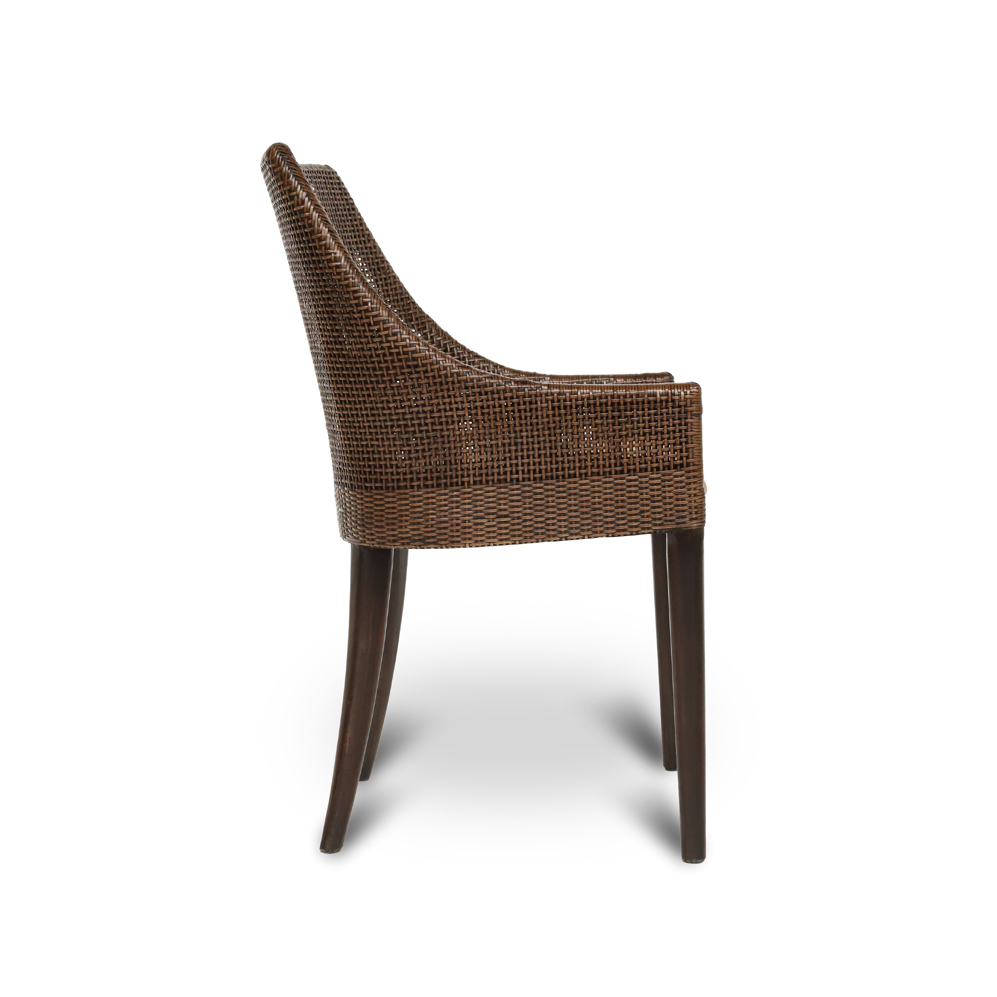 Armsessel 'Dimanche', Rattan und Mahagony, B 53 cm, H 88 cm, L 56 cm von fischer's lagerhaus