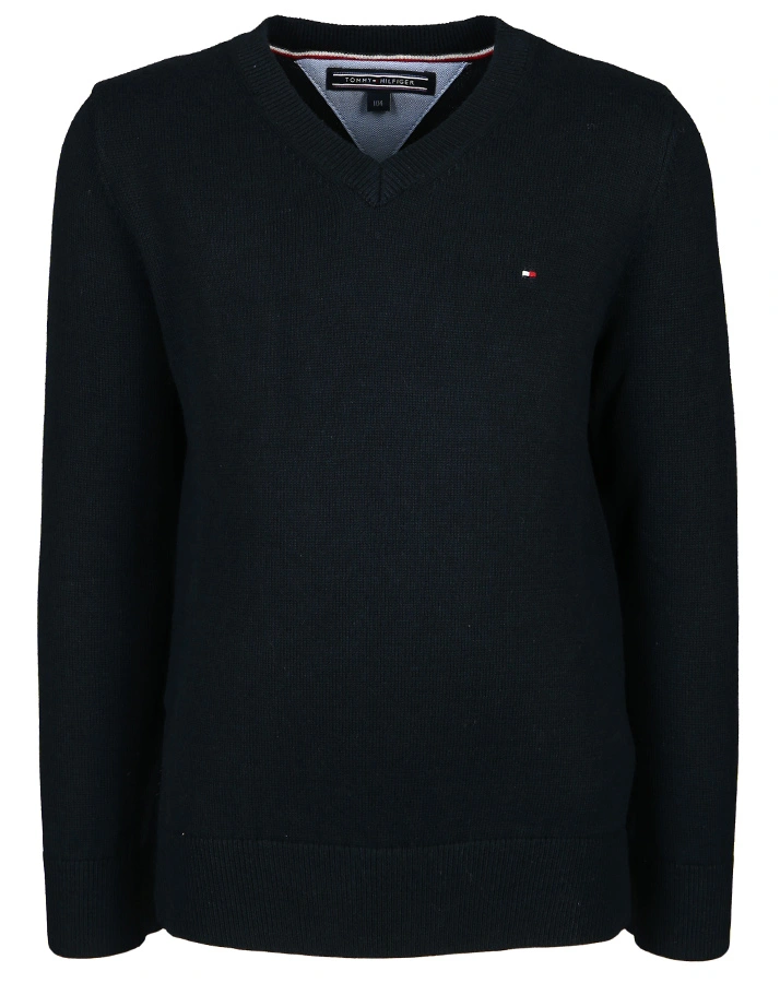 Baumwoll-Pullover BOYS BASIC in dunkelblau