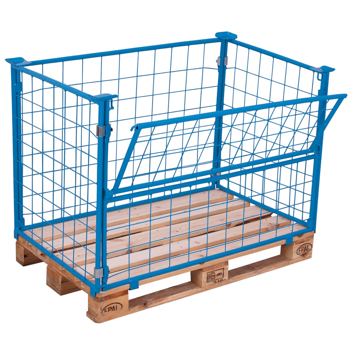 VARIOfit palletopzetrand type 63 van staal, afmetingen 1200x1000mm, hoogte 1600mm
