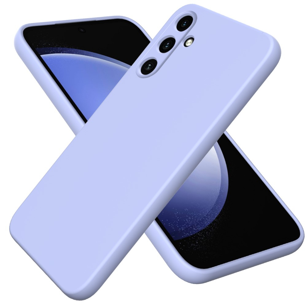 Samsung Galaxy A55 Silikon Case Hülle mit Kameraschutz   Handschlaufe - Lila