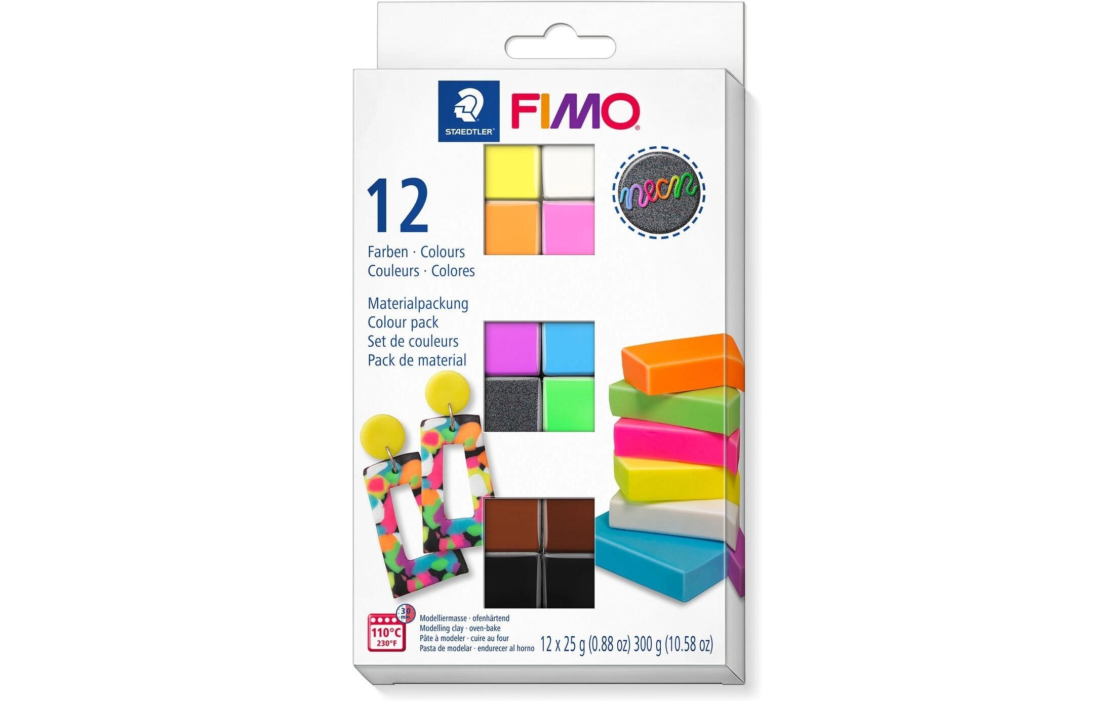 Modelliermasse Effect Set Neon Colours 12 FarbenMasse zum Formen