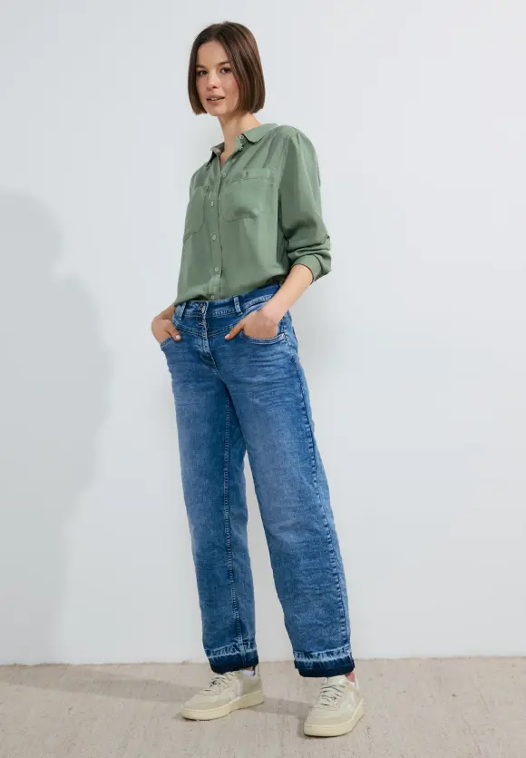 Lyocell Hemdbluse - raw salvia green