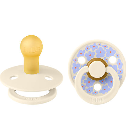 BIBS Colour Schnuller - 2er-Pack - Gr. 1 - Rund - Ivory m. Blume