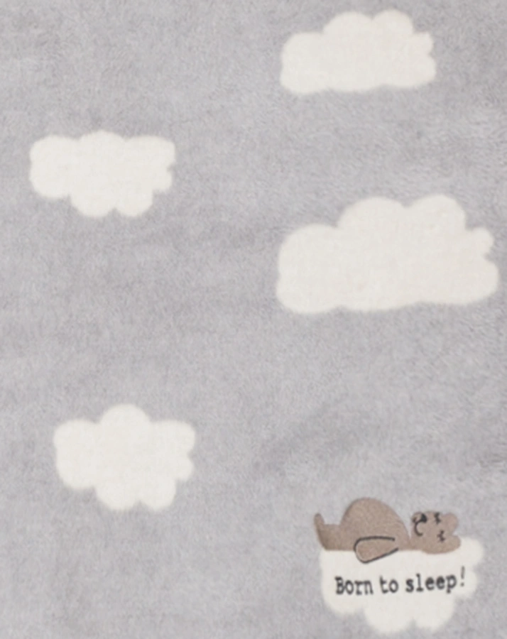 Baby-Decke PANDA BORN TO SLEEP (75x100cm) in grau