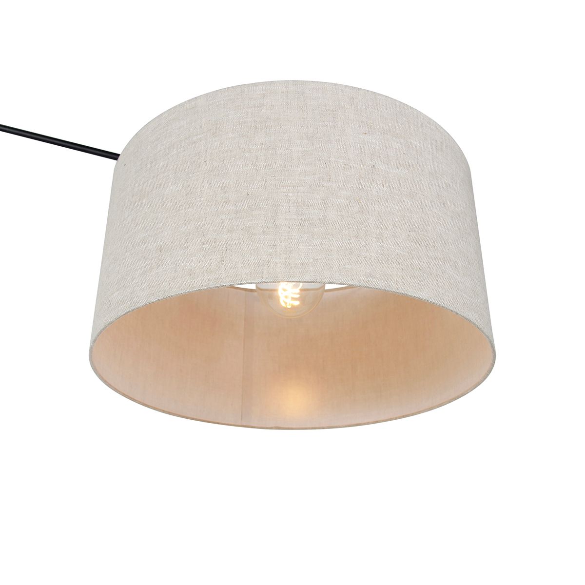 Vloerlamp zwart met kap lichtgrijs 50 cm verstelbaar - Editor