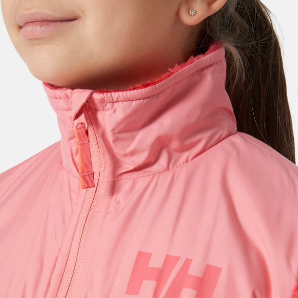 Sweat polaire HELLY HANSEN JR CHAMP 1/2 ZIP MIDLAYER SUNSET PINK AOP