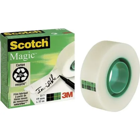 Scotch® Klebeband Magic 810, Zellulose Acetat, unsichtbar, beschriftbar, 33 m x 19 mm