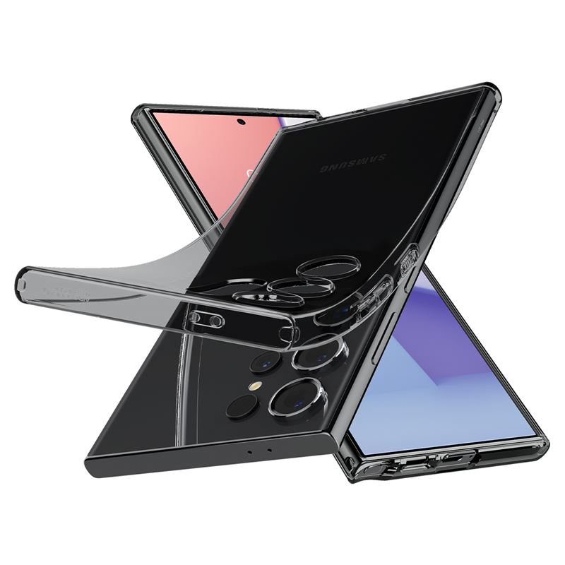 Samsung Galaxy S24 Ultra Liquid Crystal Case Gummi Hülle (ACS07284) - Space Crystal (Grau / Transparent)