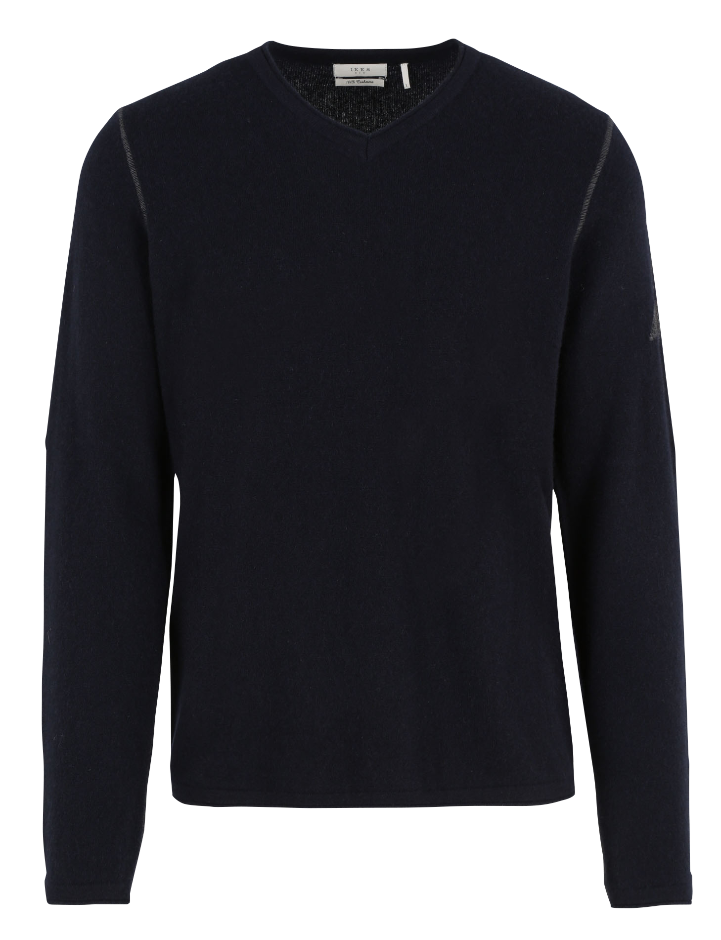 Pull droit col V en cachemire | Bleu