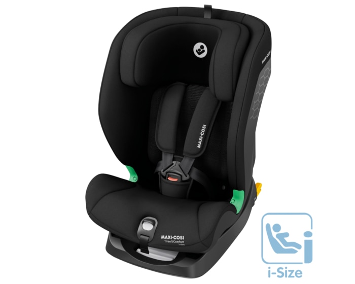 Titan S Comfort i-Size 15 M - 12 Y  76 - 150 cm  9 - 36 kg    Mehrere Sitz- und Liegepositionen |    G-CELL Seitenaufprallschutz |    Atmungsaktive, angenehm weiche Stoffe |    5-Punkt-Sicherheitsgurt |