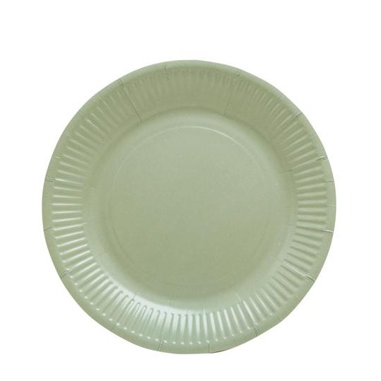 (20er Set) Ø23cm Pappteller Einweg Papier Teller Party Geschirr Tisch Deko (79220I) - Olivgrün