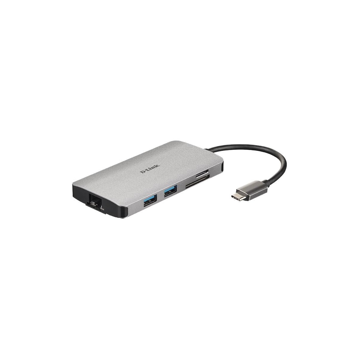 8-i-1 USB-C-hub med HDMI / Ethernet / kortleser / strømforsyning