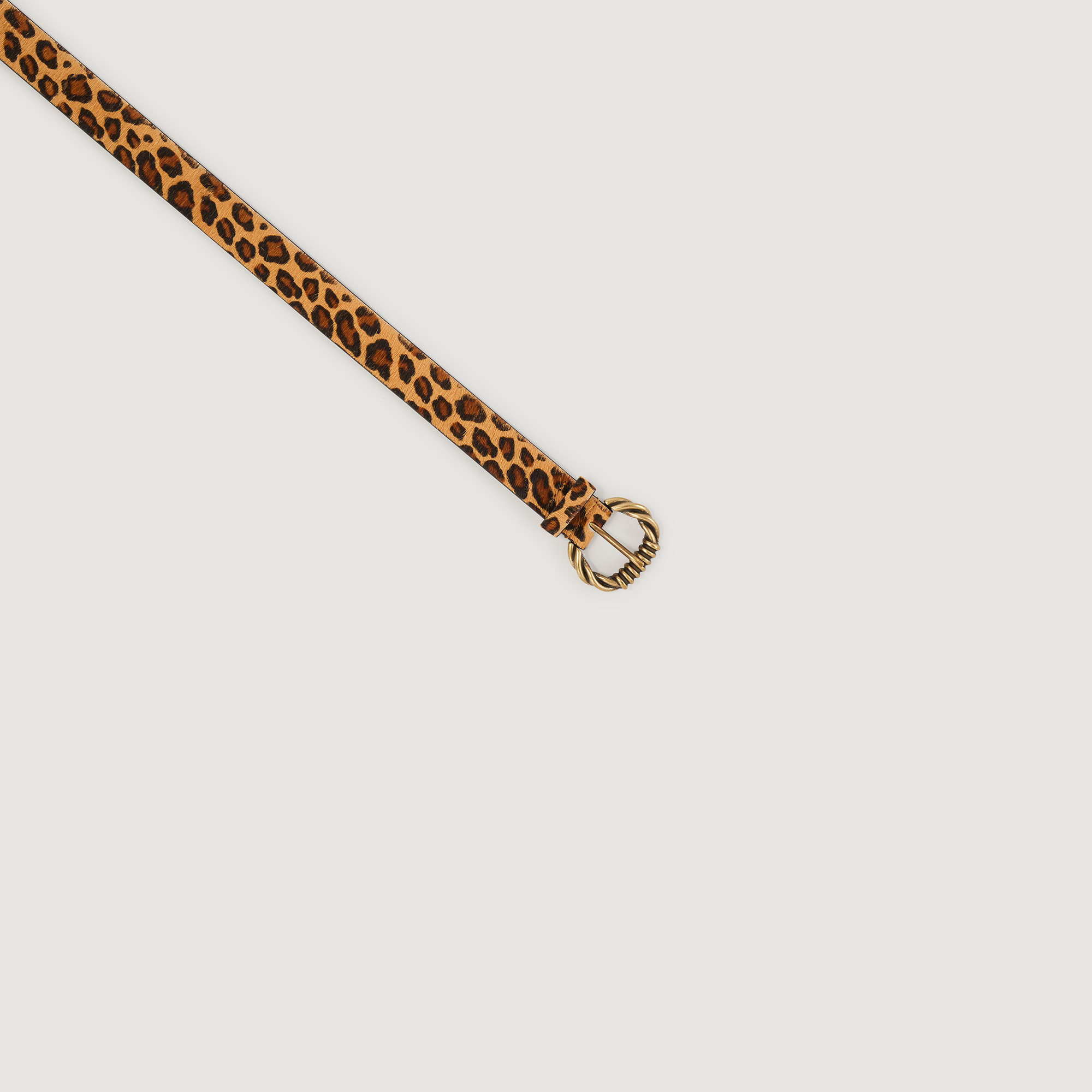 Ceinture large en cuir imprime leopard