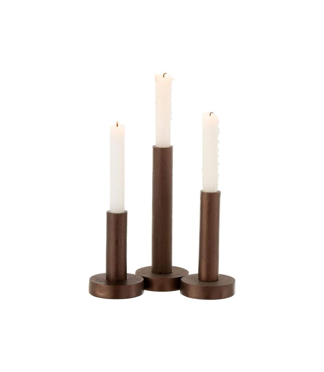 Paris Prix - Lot De 3 Chandeliers Déco mat 21cm Marron Foncé