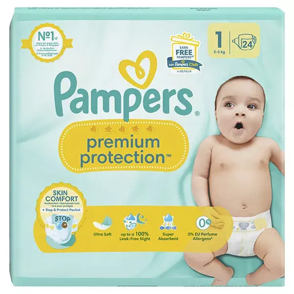 Fraldas Pampers Premium Protection T1 (2-5 kg)