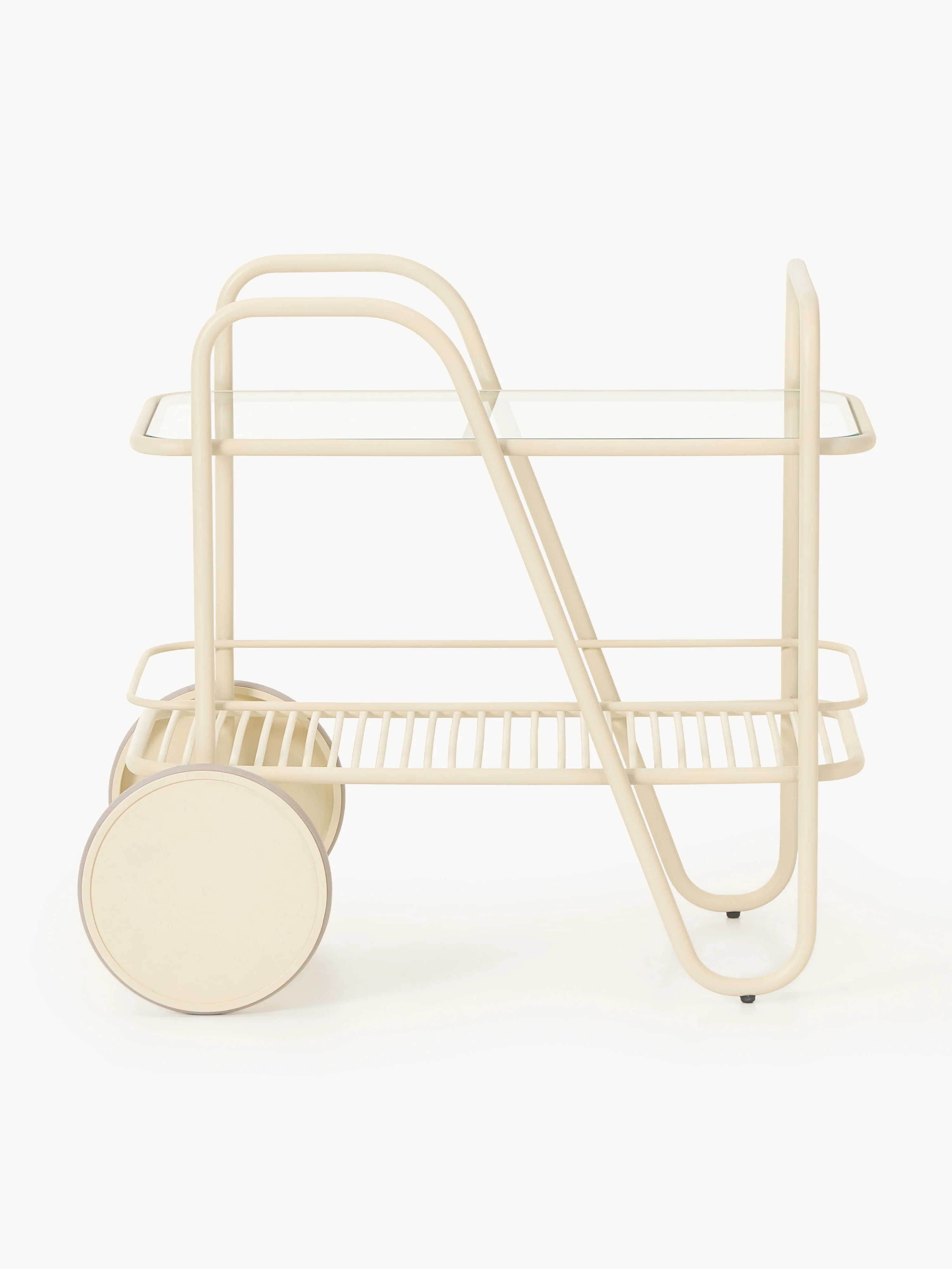 Metalen barcart Giovanni met glazen tafelblad