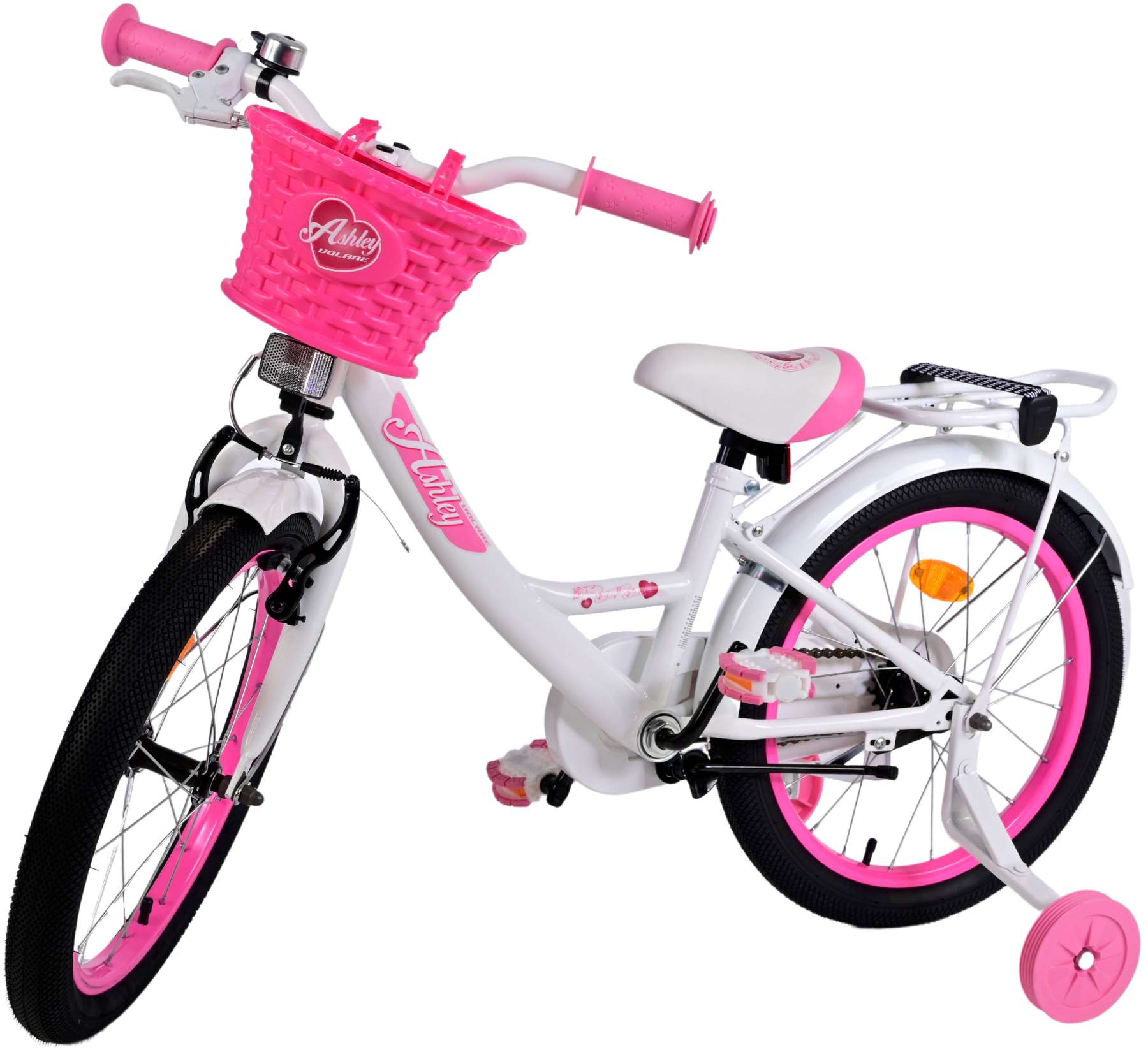 TPFSports Ashley Kinderfahrrad - Mädchen - 18 Zoll - Rücktritt + Handbremse - Rosa/Rot