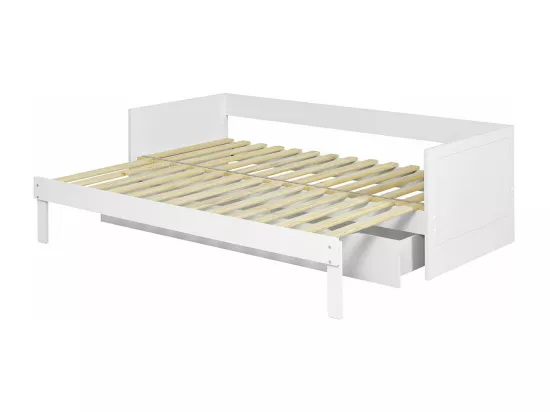 Lit gigogne avec tiroir 80x200 cm panneaux de fibres blanc MOLLY