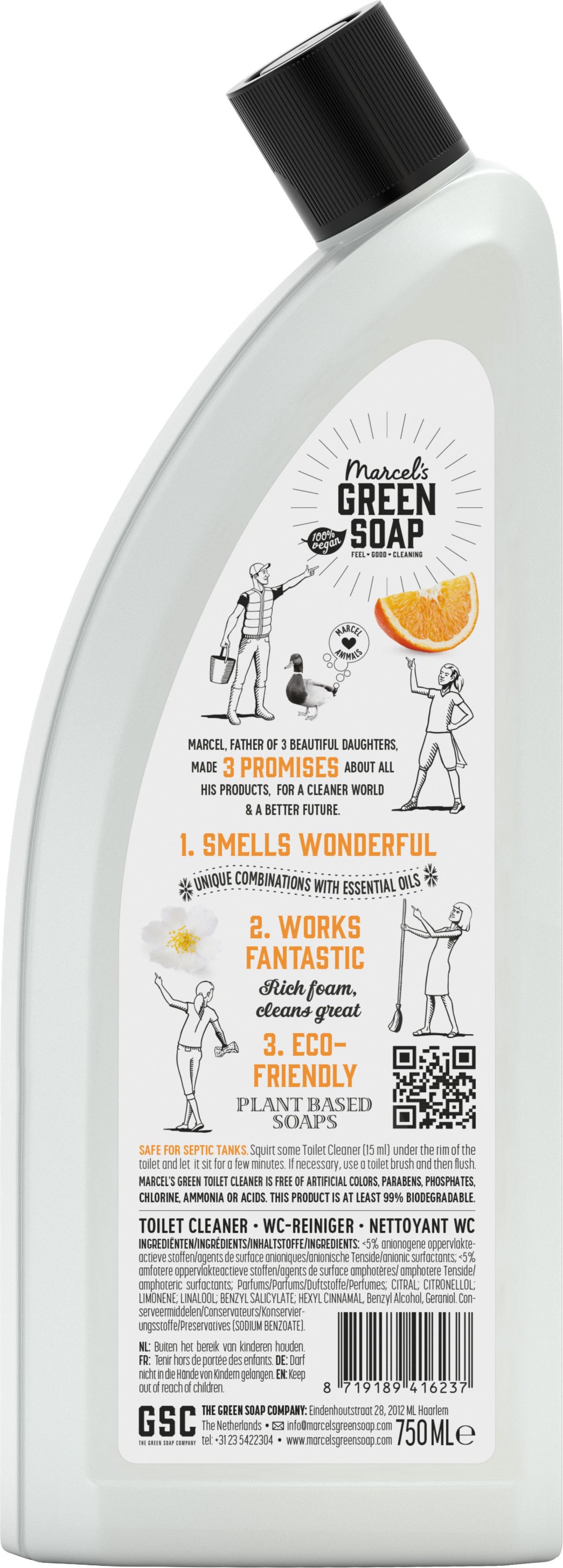 Marcel's Green Soap toiletreiniger Sinaasappel en Jasmijn 750 ml