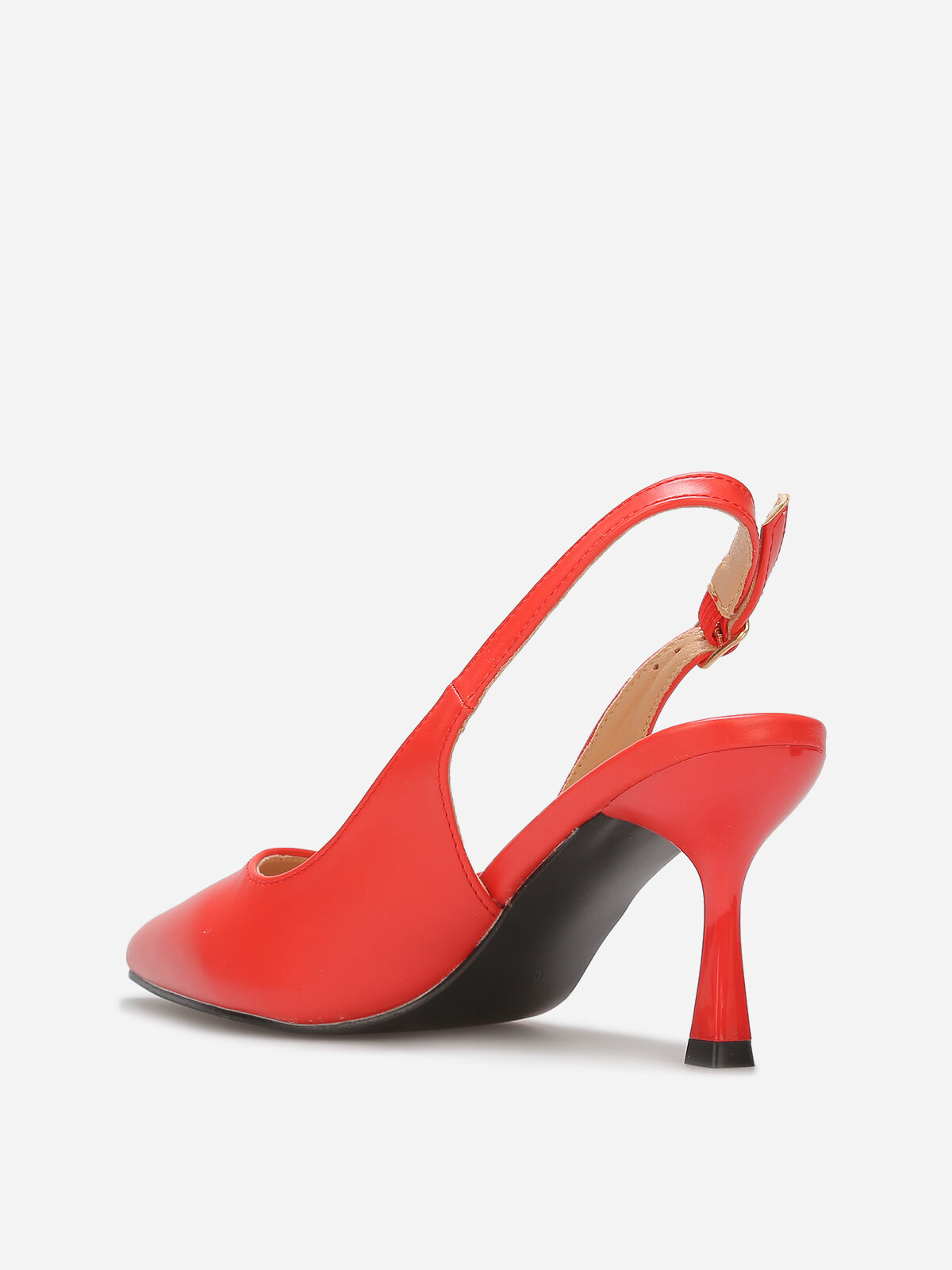 Escarpins slingback à talon bobine- Rouge