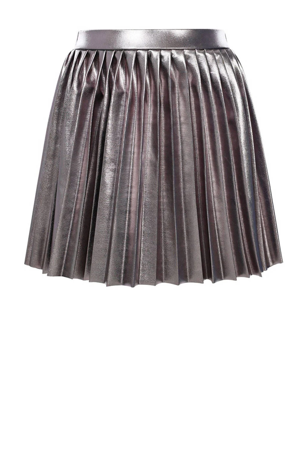 LOOXS imitatieleren plissé rok bruin