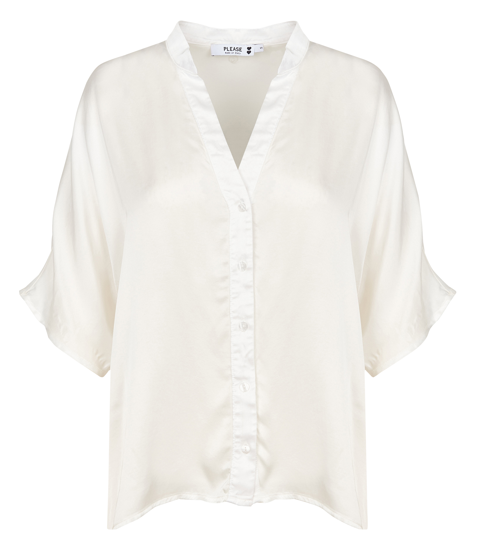 Top ample col V | Blanc